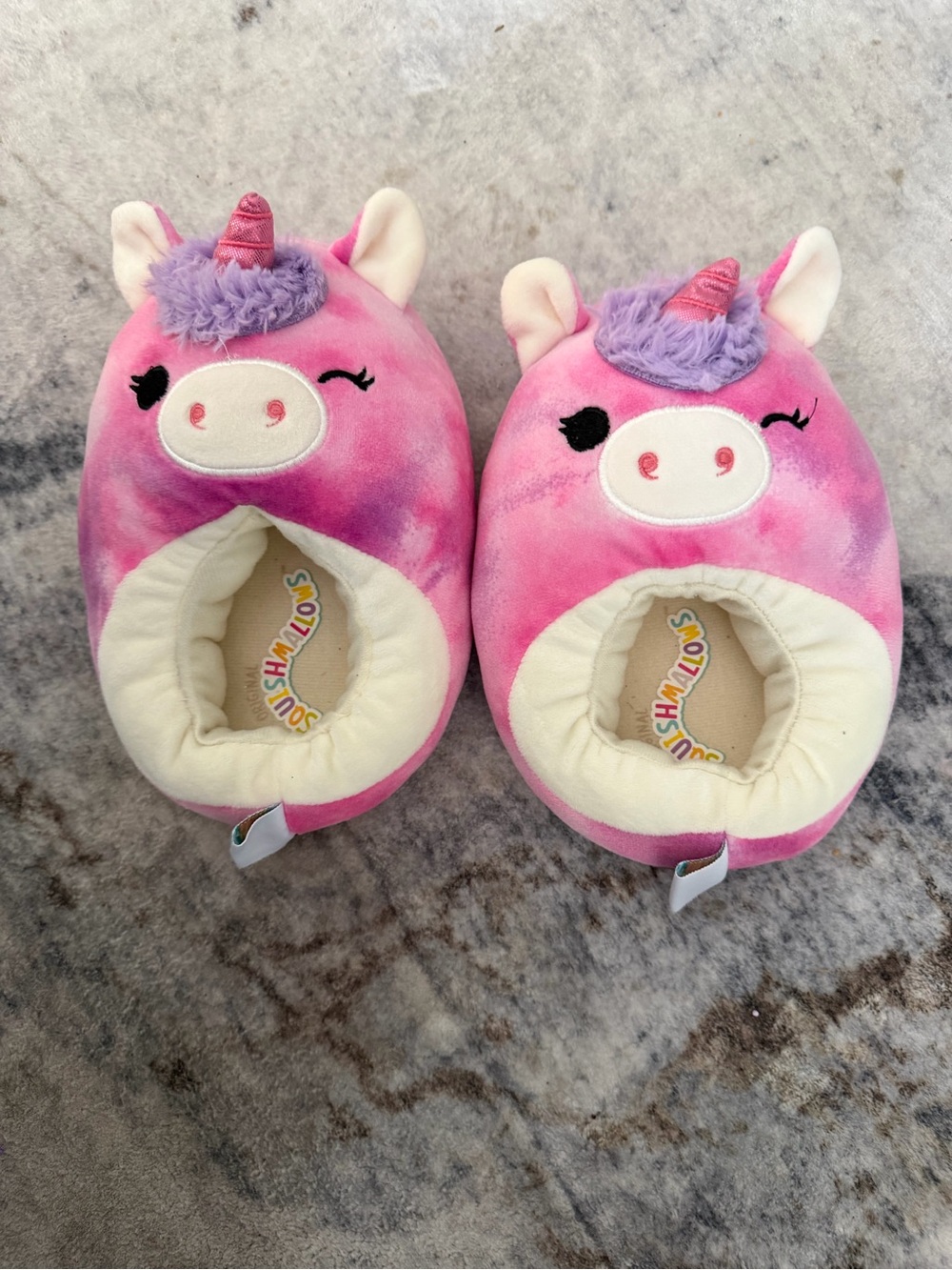 Squishmallows Pink Unicorn Plush Toddler Slippers
